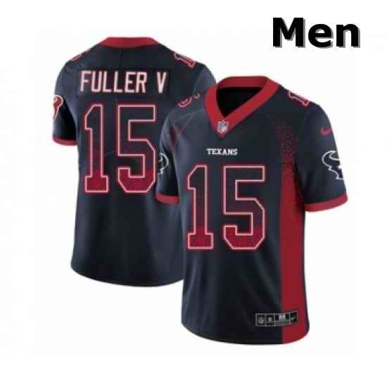 Men Nike Houston Texans 15 Will Fuller V Limited Navy Blue Rush Drift Fashion NFL Jersey